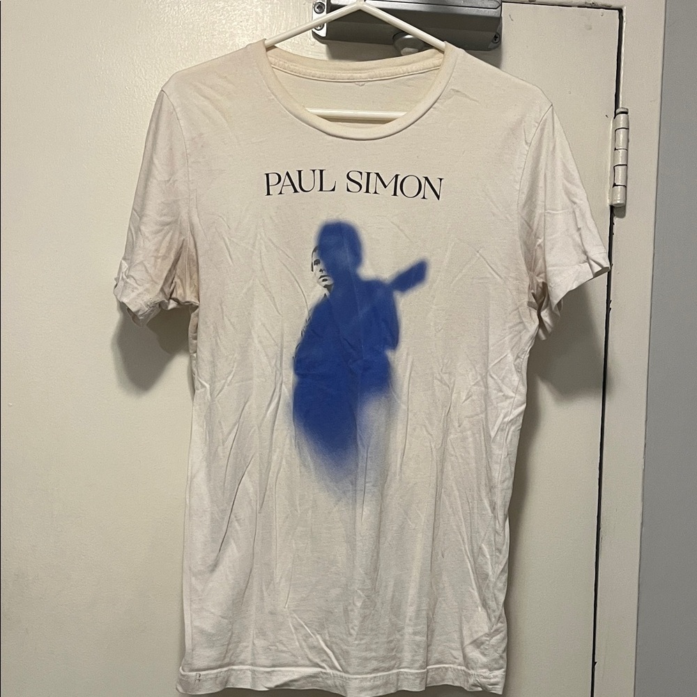 Vintage Paul Simon Graphic Tee in Cream and Blue